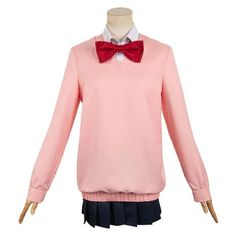 Dandadan Dandadan Momo, Pink Uniform, Dress Bow Tie, Momo Ayase, Carnival Halloween, Costume Anime, Bow Tie Dress, Uniform Dress, Dress Bow