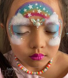 Quick Face Painting Ideas For Kids, Hippie Face Paint, Princess Shoes, Face Painting Easy, Face Paint Makeup, Unicorn Cat, Face Painting Designs, Face Art