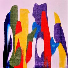 an abstract painting with different colors and shapes