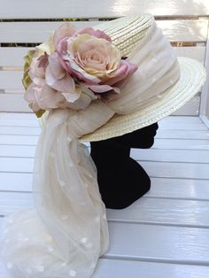 High Tea Hats, Straw Hat Crafts, Edwardian Hat, Tea Hats, Vintage Style Hat, Easter Hats, Bridal Hat, Fedora Hat Women, Hat Decoration