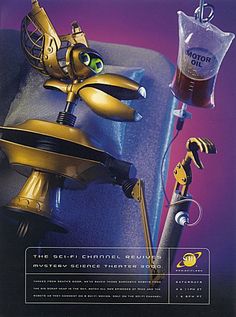 an advertisement for motor cycle cleaners with a golden robot figure holding a beer bottle