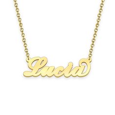 Lucia name necklace Gold Custom Necklace, Personalized Gifts For Her 
								Add something extra special to your jewelry box with Name Necklace Official engravable necklaces.
								The Lucia's 14k gold name necklace is best gifts for Lucia. Name Necklace Official provides affordable engravable jewelry that won't 
								break the bank. In addition, these pieces make for very thoughtful and appreciated gifts for friends and family. 
								And whether valentine's day gifts, mother's day gift Lucia Name, Engravable Jewelry, Name Necklace Gold, Gold Name Necklace, Personalized Gifts For Her, Custom Name Necklace, Engraved Jewelry, Gifts Birthday, Engraved Necklace