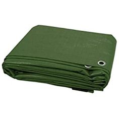 a green tarp is folded on top of each other