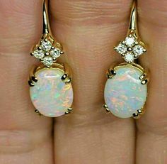 (eBay) 5Ct Oval Cut Fire Opal & Diamond Drop & Dangle Earrings 14k Yellow Gold Finish Fire Opal Earrings, Inexpensive Jewelry, Dress Clothes, Drop Dangle Earrings, Cheap Jewelry, Opal Earrings, Large Earrings, Fine Earrings, Dream Jewelry