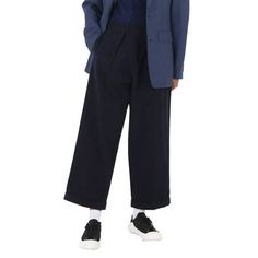 Maison Margiela Men's Bottoms. Fashion category: Pants & Leggings. SKU: S50KA0572-S54154-511. Color: Dark Blue. Maison Margiela Men's Dark Blue Pleated Straight-leg Wool Trousers. A pair of wool blend trousers featuring belt loops, a cropped leg, pleat detailing, straight leg and turn-up hem. Made in Italy. Size: 44.  Gender: male.  Age Group: adult. Street Style Outfits Men, Men's Bottoms, Wool Trousers, Outfits Men, Mens Bottom, Street Style Outfit, Style Outfits, Cropped Pants, Pants Leggings