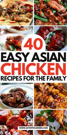 Savor 40 Asian Recipes with Chicken that your whole family will love! These dishes highlight chicken in a range of Asian-inspired flavors, from spicy curries to sweet teriyaki. Easy to prepare and packed with flavor, these recipes are ideal for weeknight dinners or special occasions. Save this pin and explore a variety of mouthwatering chicken recipes for your family! Asian Recipes With Chicken, Asian Chicken Recipes Easy, Thai Mat, Guam Recipes, Chinese Meals, Hibachi Recipes, Fried Recipes, Recipe With Chicken, Scottish Dishes