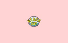 the beach day logo on a pink background