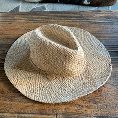 Brand New With Tag Faherty Rancher Raffa Straw Hat. Never Worn. Rustic Toquilla Straw Hat In Natural Color, Country Style Woven Natural Hat, Natural Color Country Style Fedora Hat, Rustic Brimmed Straw Hat In Natural Color, Country Style Natural Fedora Hat, Rustic Natural Panama Hat With Short Brim, Country Style Natural Woven Hat, Rustic Natural Straw Hat With Flat Brim, Rustic Natural Straw Hat With Short Brim