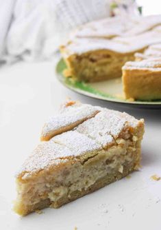 two plates with slices of cake on them