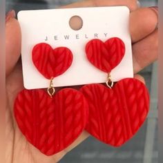 Nwt!! Vibrant Red Heart Earrings! Perfect For Vday! Simple And Light Kiss Earrings, Red Heart Earrings, Heart Earrings, Vibrant Red, Red Heart, Lady In Red, Jewelry Earrings, Kiss, Women Jewelry