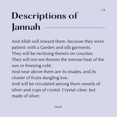 an article about the descriptions of jannah and other things that are not in english