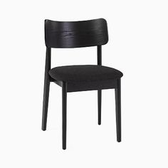 a black wooden chair on a white background