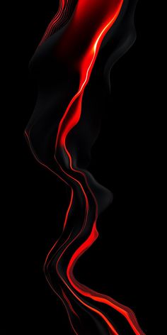 an abstract red and black background with wavy lines in the shape of waves on top of each other