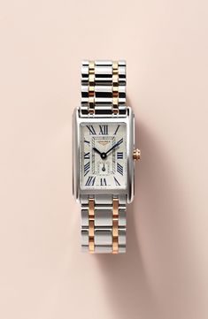 Roman Numeral Wrist Watch, Elegant Silver Watch With Square Face, Elegant Rectangular Watch Accessories With Date Display, White Gold Watch Accessories With Rectangular Metal Dial, Elegant Watches Women, Classic Watch Women, Rectangle Watch, Womens Designer Watches, Vintage Watches Women