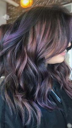 Chocolate Mauve Hair, Mauve Hair, Lilac Hair Color, Winter Hair Color Trends, Hair Color Chocolate, Chocolate Brown Hair, Purple Highlights, Lilac Hair, Lavender Hair