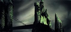 an image of a gothic castle at night