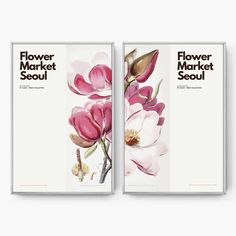 two book covers with pink flowers on them