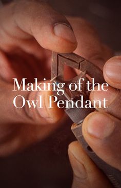 the cover of making of the owl pendant, with two hands working on an ornament