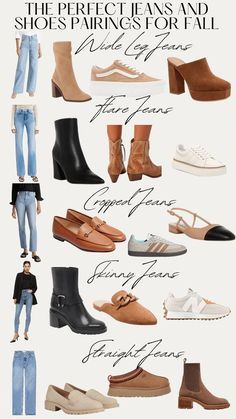 Trending Clothes 2024 Fall, Best Shoes To Wear With Jeans, Fall Shoes 2024 With Jeans, 2024 Fall Trends Fashion, Trouser Jeans Outfit Winter, Fall 2024 Accessories, Fall Women Shoes 2024, Trending Fall Shoes, Pairing Shoes With Outfits