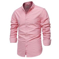 Brand Name: AIOPESONOrigin: CN(Origin)Material: COTTONApplicable Scene: CasualShirts Type: Casual ShirtsSleeve Length(cm): FullStyle: CasualApplicable Season: Spring and AutumnCollar: Turn-down CollarClosure Type: Single BreastedSleeve Style: RegularModel Number: 19014Fabric Type: BroadclothPattern Type: Solid1: camisa masculina2: camisa social masculina3: camisas de hombre4: camisa hombre5: chemise hommematerial: 100% cotton Slim Fit Shirt With Casual Collar And Placket, Casual Pink Dress Shirt For Spring, Summer Pink Cotton Dress Shirt, Pink Slim Fit Cotton Shirt, Casual Pink Button-up Dress Shirt, Pink Casual Collared Dress Shirt, Pink Cotton Shirt With Placket, Pink Collared Casual Dress Shirt, Casual Pink Collared Dress Shirt