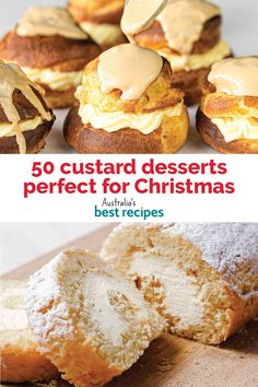 the cover of 50 custard desserts perfect for christmas australia's best recipes