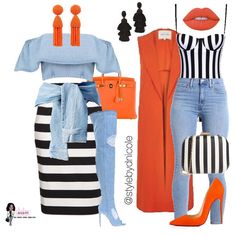 A D. Ni'Cole inspired look. Ab Workouts, Spring Look, Maxi Skirts, Fashion Mode, Outfits Casuales, Cute Fashion, Striped Shirt, Classy Outfits