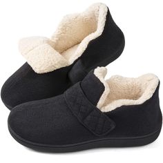 PRICES MAY VARY. Size tips: Slipper runs one size small due to thick memory foam. If you wear a size 8/8.5 in regular house shoes, a size 9 will likely fit you best (wide or swollen feet get a size 10). Any Zizor shoes problem, please feel free to contact us. As parents age, it becomes harder and harder to perform tasks such as doing up buttons and tying laces. Zizor adjustable house shoes for elderly seniors, makes daily tasks of wearing the slipper much easier, also keeps feet warm and comfy. Nice gifts for Mom & Grandma. Adjustable, secure, easy touch hook and loop fastener strap adjusts to fit swollen feet & ankles. Closed back design makes sure the house slippers stay on your feet when walking, especially up/down stairs. Diabetes friendly. Comfy suede upper, cozy sherpa fleece lining Loafer Slippers, Slip And Fall, House Shoes, Slipper Shoes, Felt Art, House Slippers, Outdoor Wear, Velcro Straps, Blouse Design