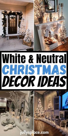 Christmas Decor Ideas Beige And White Christmas Tree, Neutral Holiday Decor, White Fairy Lights, White Christmas Lights, Elegant Christmas Decor, White Christmas Trees, White Ornaments, White Christmas Tree