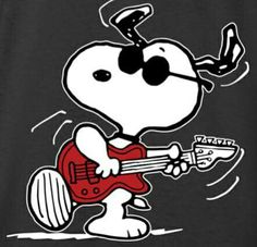 a cartoon character playing an electric guitar