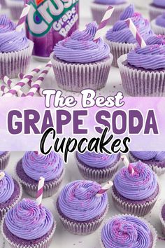 the best grape soda cupcakes with purple frosting