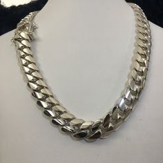 14.5mm ,21inch pure solid 999 silver hand made cuban link Cuban Link, May 13, Bling Bling, Chains Necklace, Favorite Jewelry, Cocoa, Diamond Necklace, Hand Made, Chain Necklace