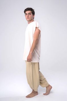 Green Bohemian Linen Organic GOT Certified SNUG Pants Meditation and Yoga Handmade Boho-harem Style Pants. - Etsy Turkey Relaxed Cotton Harem Pants With Straight Leg, Casual Beige Yoga Pants, Beige Cotton Yoga Bottoms, Straight Leg Cotton Sweatpants For Yoga, Beige Cotton Harem Pants For Loungewear, Relaxed Fit Drop Crotch Loungewear Pants, Cotton Tapered Leg Sweatpants For Yoga, Tapered Leg Cotton Sweatpants For Yoga, Baggy Cotton Harem Pants