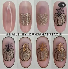 Holloween Nails, Nail Drawing, Fall Nail Art Designs, Different Nail Designs, October Nails, Thanksgiving Nails, Halloween Nail Designs, Fall Nail Art, Nail Art Hacks