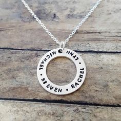 Personalized Family Necklace With Kids Names - Benn~Burry Lowercase Handwriting, Necklace With Kids Names, Full Moon Necklace, Agate Stone Necklace, Family Necklace, Kids Names, Mom Necklace, Crystal Choker, Jewelry Tree