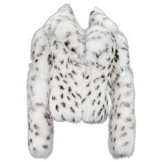 New Versace Collection Women's Fox Leather White Fur Jacket Designer size 46 100% Real Fox, 100% Leather, Brown Leopard Print Design. White Leather Inserts on Sleeves, Sides and Collar. Fully Lined, Two Side Pockets. Measurements: Length - 21 inch, Bust - up to 40", Sleeve - 25". Made in Italy New with tag. Unfortunately, due to restrictions, this item cannot be shipped internationally. Versace Jacket Women, White Fur Jacket, Leopard Fur Coat, Versace Jacket, Alt Clothes, Fox Fur Jacket, Leopard Print Jacket, Versace Collection, Fox Fur Coat