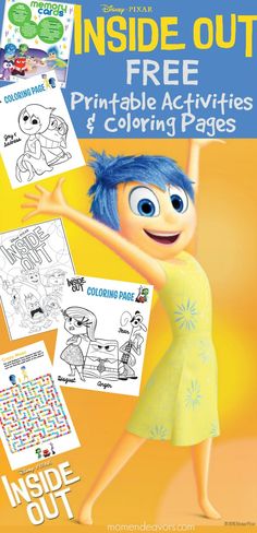 inside out free printable activities and coloring pages for kids to color on the inside out