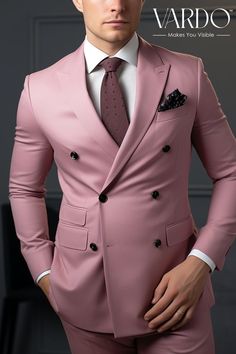 >>ORIGINAL ARTWORK AND CONTENT, PLEASE DO NOT COPY<< Men Suits, Suits For Man, Elegant Double Breasted Dusty Rose Suit for Men - Classic Wedding Attire, Formal Attire, Formal piece Wedding Suit, Double Breasted, Formal Fashion Slim Fit Suit. Elevate your style with this exquisite double-breasted dusty rose suit, designed to make you stand out on your special day. This classic wedding attire exudes sophistication and charm, making it a must-have addition to your wardrobe. Crafted with precision, the dusty rose fabric is not only a unique choice but also a symbol of refinement. The suit jacket features a timeless double-breasted design, enhancing your silhouette and providing a touch of vintage elegance. Its tailored fit ensures a comfortable and flattering look that's perfect for formal occ Pink Tailored Three-piece Suit For Wedding, Pink Three-piece Suit With Suit Collar For Formal Occasions, Pink Three-piece Suit For Formal Occasions, Luxury Pink Suits With Notch Lapel, Luxury Tailored Pink Suits, Luxury Pink Notch Lapel Suits, Classic Pink Three-piece Suit For Formal Occasions, Classic Pink Blazer For Wedding, Classic Formal Pink Sets