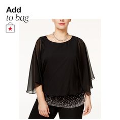 in stock Formal Blouses, Black Chiffon Blouse, Evening Blouses, Plus Size Formal, Dressy Blouse, Evening Tops, Embellished Blouse, Blouse Online, Dressy Tops