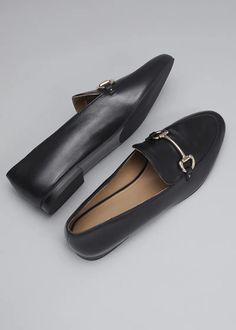 Equestrian Buckle Loafers - Black - Loafers - & Other Stories US Buckle Loafers, Black Loafers, Mode Fashion, Leather Loafers, Soft Leather, Equestrian, Access Denied, Heel Height, Loafers