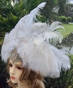 Stunning Downton Abbey style headpiece is the perfect accessory for any retro event. Piece is made to stretch over any size head. Great for an art deco flapper party. Hat can be finished in silver or gold.  Embellishment is finished in silver. Flapper Hat Headpiece For Party, Flapper Party Hat Headpiece, Gatsby Style Party Fascinator, Vintage Costume Hats And Headpieces For Wedding Carnival, Fitted Flapper Costume Hats And Headpieces For Party, Vintage Gatsby Style Hat Headpiece, Gatsby Style Hat For Vintage Events, Vintage Adjustable Costume Accessories For Wedding, Adjustable Vintage Costume Accessories For Wedding