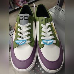 Try Out These Cool, Low Top Lace Up Shoe Featuring A Unique Design For Everyones Favorite Toy Story Character Buzz Lightyear! This One Of The Kind Buzz Lightyear Sneaker Will Last You To Infinity And Beyond! Men Canvas Slip On Rubber Applique On Side Panels Lace Up Closure Lightyear Logo Printed Wipe Clean 90% Canvas Material Size 11 Buzz Lightyear Belt, Toy Story Character, Toy Story Characters, Toy Story Buzz Lightyear, Lace Up Sneakers, Buzz Lightyear, To Infinity And Beyond, Side Panels, Lace Tops