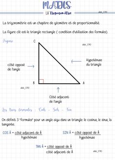 a piece of paper with an image of a triangle and the word math written on it