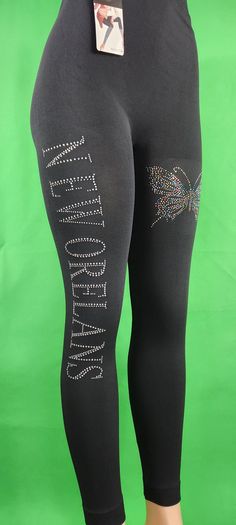 Beautiful Rhinestone New Orleans letter on the right thigh  and Multi-color butterfly on the left thigh for Leggings we use high quality  Korean rhinestone and high quality leggings High Quality Leggings, Pants Gift, Color Butterfly, Birthday Gift For Mom, Shirts For Leggings, Legging Outfits, Womens Leggings, Gift For Girlfriend, Gift For Birthday