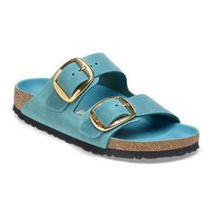 Arizona Big Buckle Oiled Leather Biscay Bay | BIRKENSTOCK Birkenstock Arizona Big Buckle, Arizona Big Buckle, Weather Clothes, Two Strap Sandals, Cap Ferret, Boys Sandals, Suede Fashion, Strap Wedge, Calf Muscles