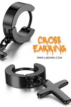 Elevate your style and express your individuality with these modern and meaningful earrings. Embrace the perfect fusion of fashion and faith. #MensEarrings #CrossDesign #StainlessSteelJewelry Street Style Hip Hop, Men's Earrings, Mens Earrings Hoop, Studs Men, Steel Cross, Bar Stud Earrings, Bar Studs, Earrings Hoop, Men Earrings