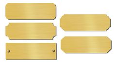 blank gold metal tags with screws on white background stock photo - 1307982