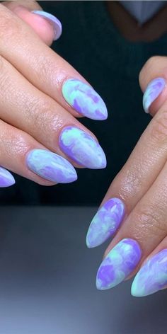 24 Beautiful Marble Nail Designs That'll Wow Your Man | Polish and Pearls Marble Nails Colorful, Pastel Marble Nail Art, Color Marble Nails, Marble Short Nails, Pastel Marble Nails, Marbled Nails, Marble Hair, Nail 2023