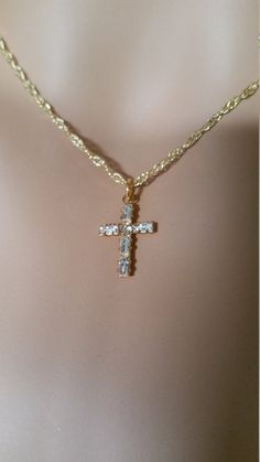 Faith Necklace, Christian Necklace, Jewelry Tattoo, Gold Cross Necklace, Confirmation Gifts, Jewelry Lookbook, Christian Jewelry, Cross Jewelry, Gold Cross