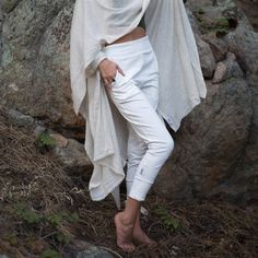 Softest Robe, Meditation Outfit, White Yoga Pants, Yoga Pants Men, Samurai Pants, Cotton Harem Pants, Soft Robes, Sound Bath, Harem Pants Women