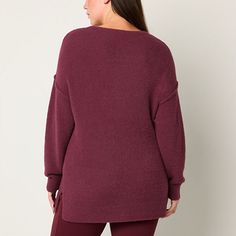 This Stylus women's long-sleeve pullover sweater is a chic versatile piece you'll want to wear over and over again during cooler temps. It's made from soft, plush fabric offering a cozy feel and has a loose-fit, a crew neckline, and long drop-shoulder sleeves. Wear it with jeans or trousers. Closure Type: Pullover HeadFit: Loose FitNeckline: Crew NeckSleeve Length: Long SleeveSleeve Style: Drop-Shoulder SleeveApparel Length: 27.5 Inches - FrontFiber Content: 100% NylonCare: Machine WashCountry … Long Sleeve V-neck Sweater For Layering, Winter V-neck Long Sleeve Sweater, Oversized Knit V-neck Sweater With Long Sleeves, Textured Knit Long Sleeve Top, Knit V-neck Long Sleeve Sweater, Long Sleeve Cardigan With Soft Texture For Loungewear, Soft Long Sleeve Cardigan For Loungewear, Soft Texture Long Sleeve Cardigan For Loungewear, Oversized Long Sleeve V-neck Sweater For Winter